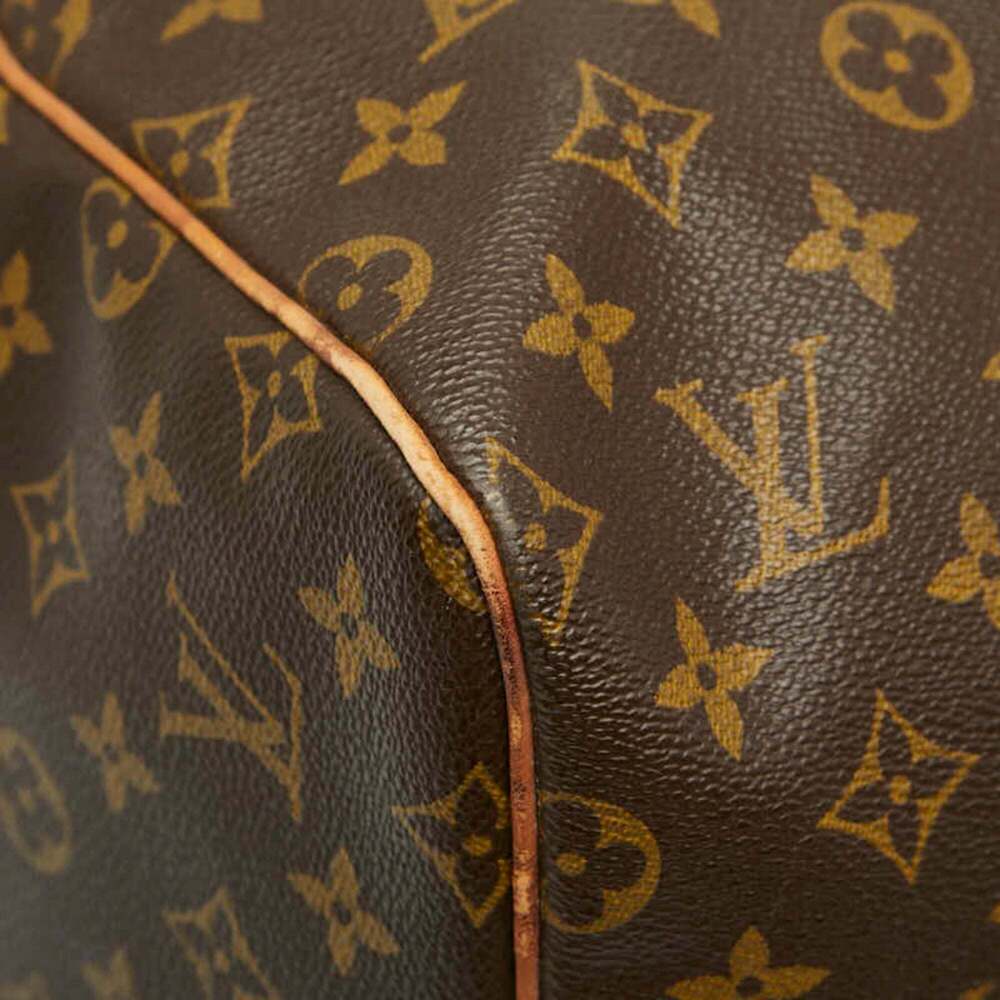 LOUIS VUITTON Authentic Brown Monogram Leather Keepall 55 Boston Bag - Picture 4 of 16